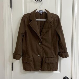 Old Navy Brown Cotton Blazer Jacket – Size L